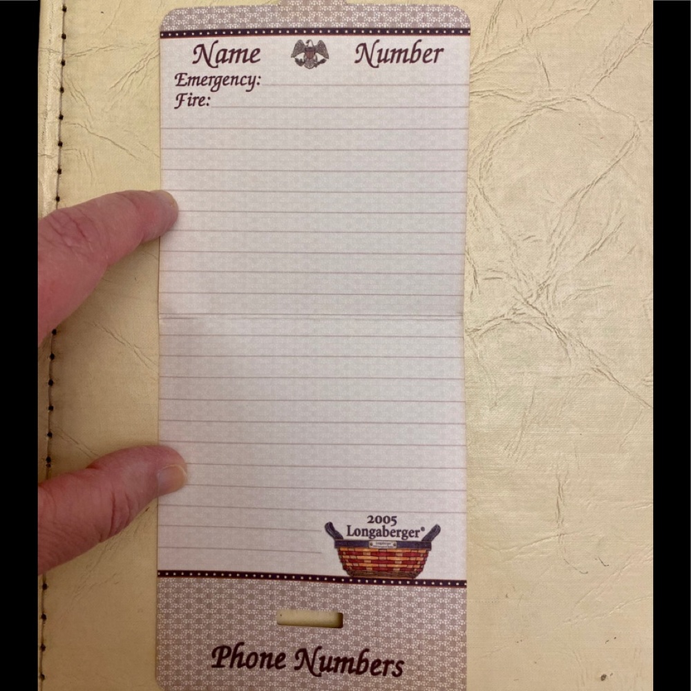 Longaberger Fan Pack: Notepad, Card Holder, Coin Purse & Number Sheet - Picture 9 of 10